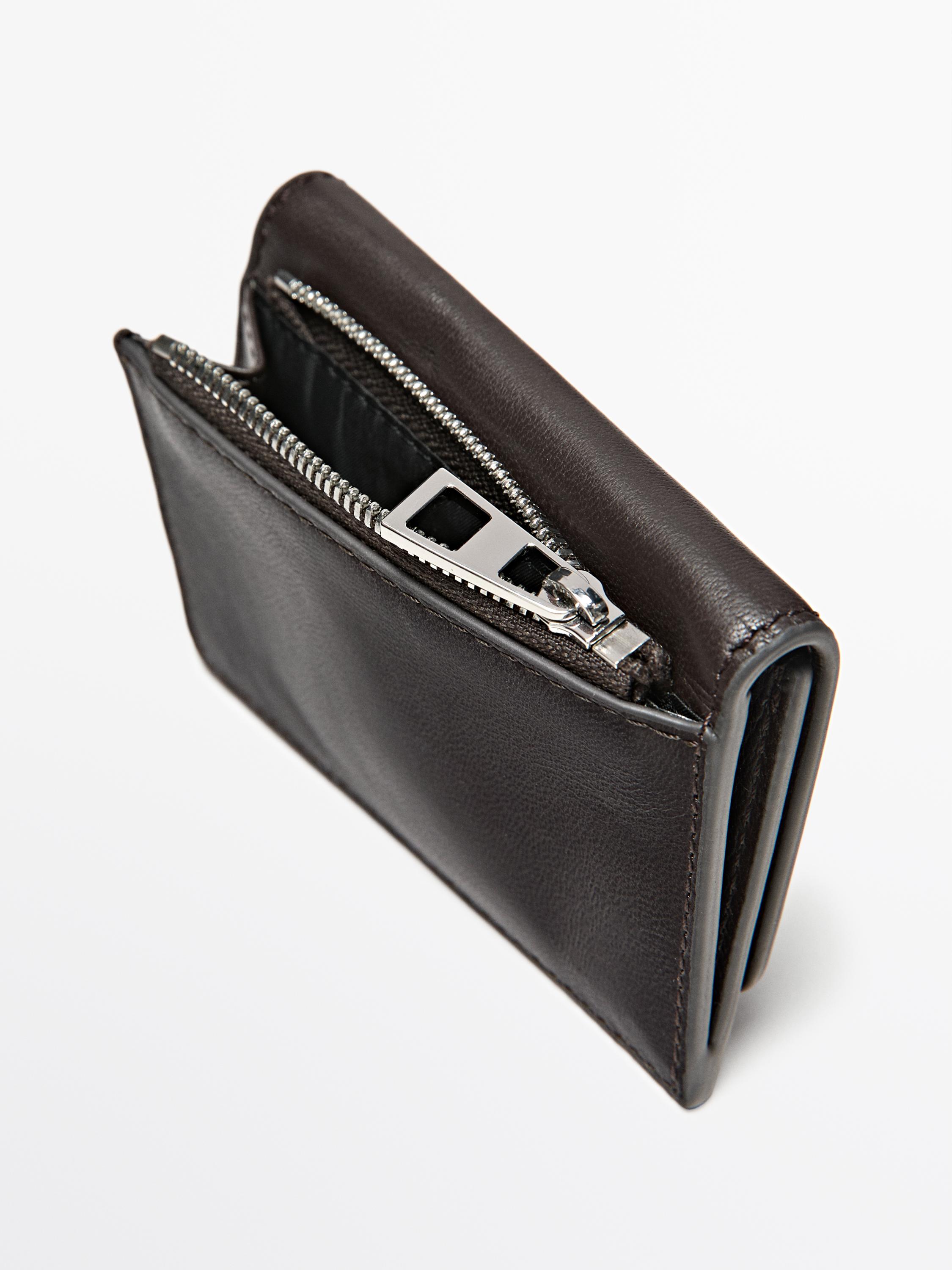 Portefeuille en cuir nappa